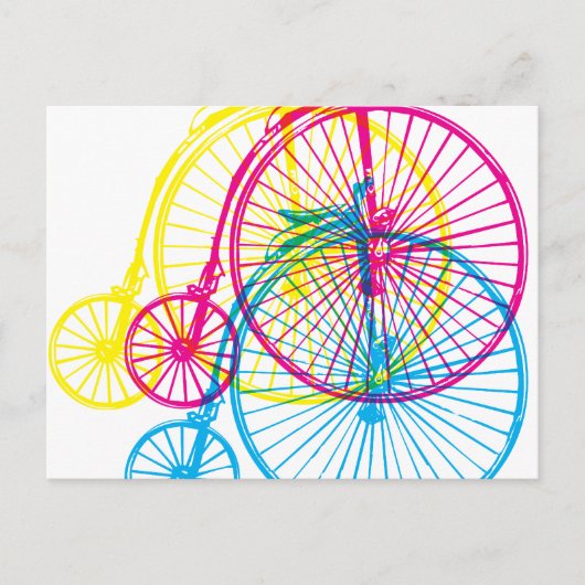 Penny Farthing CMYK Briefkaart (Voorkant)