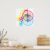 Penny Farthing CMYK Poster (Keuken)