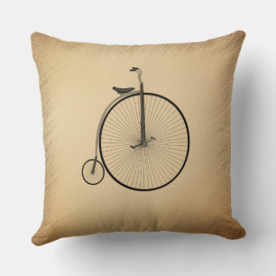 Penny-Farthing Hoge Wiel Antieke Fiets Rustiek Kussen