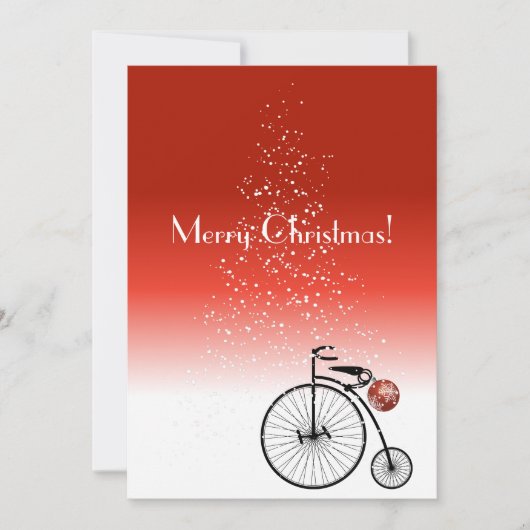  penny farthing kerstkaart (Voorkant)