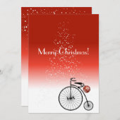  penny farthing kerstkaart (Voorkant / Achterkant)