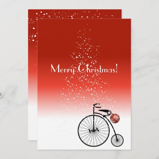  penny farthing kerstkaart (Voorkant / Achterkant)