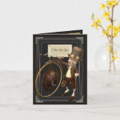 Penny Farthing Steampunk Cartes pour notes (Fleur jaune)