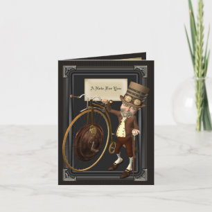 Penny Farthing Steampunk Notecards Kaart