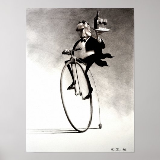 Penny-Farthing-Waiter Poster (Voorkant)