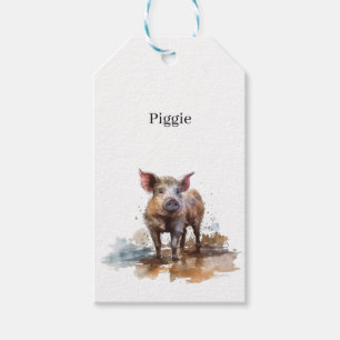 Penny het speelse biggetje, op maat cadeaulabel