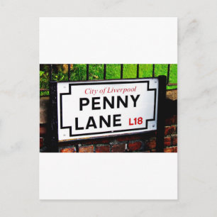 penny lane Liverpool England-teken Briefkaart