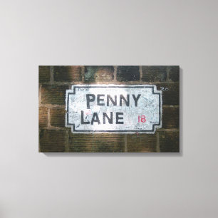 penny Lane Street Sign. Canvas Afdruk