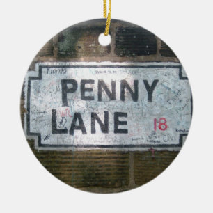 Penny Lane Street Sign Keramisch Ornament