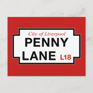 Penny Lane, Street Sign, Liverpool, Verenigd Konin Briefkaart