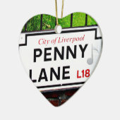 Penny Lane uit de stad Liverpool England Keramisch Ornament (Links)