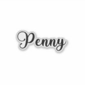 Penny Name - handgeschreven kalligrafie Sticker (Voorkant)