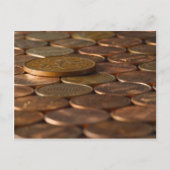 Penny Pennies Coins Money Briefkaart (Voorkant)