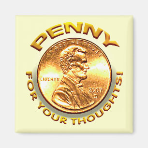 Penny voor je gedachten. magneet