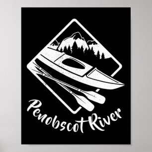 Penobscot-rivier Maine Kayak Kayakken Varen Vlotte Poster