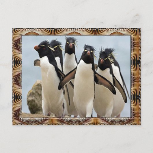 Penquin Walking Briefkaart (Voorkant)