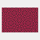 Penrose Tiling Black & Red Non-Repetating APeriodi Inpakpapier Vel (Voorkant)