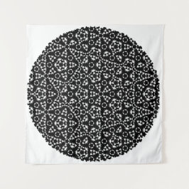 Penrose Tiling Pattern White Black Mg0.25 Tapestry Wandkleed