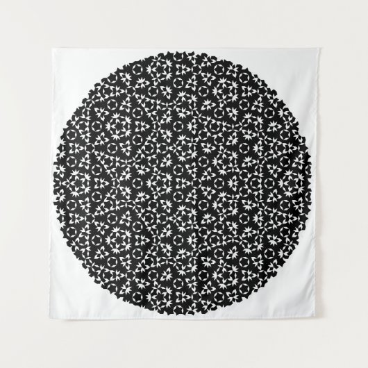 Penrose Tiling Pattern White Black Mg0.25 Tapestry Wandkleed (Voorkant)