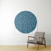 Penrose Tiling Pattern White Blue Mg0.25 Tapestry Wandkleed (In Situ (horizontaal))