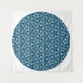 Penrose Tiling Pattern White Blue Mg0.25 Tapestry Wandkleed