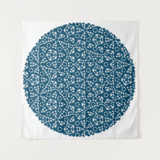 Penrose Tiling Pattern White Blue Mg0.25 Tapestry Wandkleed