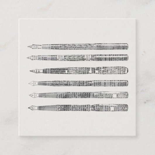  Pens Newspaper Art Illustratie Informatiekaartje (Voorkant)