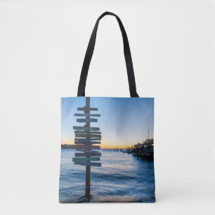 Pensacola Bay tekent zonsondergang bij Canvas tas