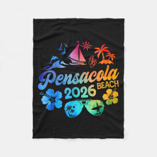 Pensacola Beach Florida 2026 Vakantie Tie Dye Zome Fleece Deken