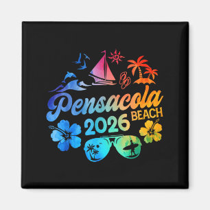 Pensacola Beach Florida 2026 Vakantie Tie Dye Zome Magneet