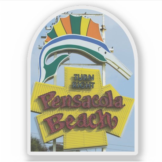 Pensacola Beach Florida Iconisch  teken Sticker (Voorkant)