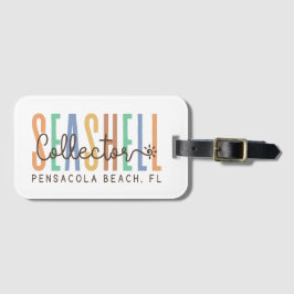 Pensacola Beach Florida (Seashell Collector) Bagagelabel