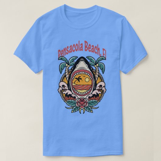 Pensacola Beach Florida Stranden Golfkust Surfen T-shirt (Design voorkant)