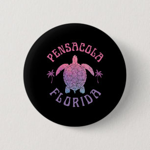 Pensacola Beach Florida Zeeschildpad Zomer Vakanti Ronde Button 5,7 Cm