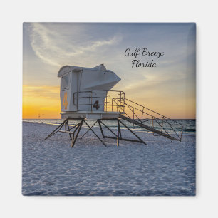 Pensacola Beach Lifeguard Station Sunrise Magnet
