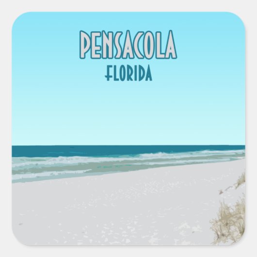 Pensacola Beach Panhandle Florida Vierkante Sticker (Voorkant)