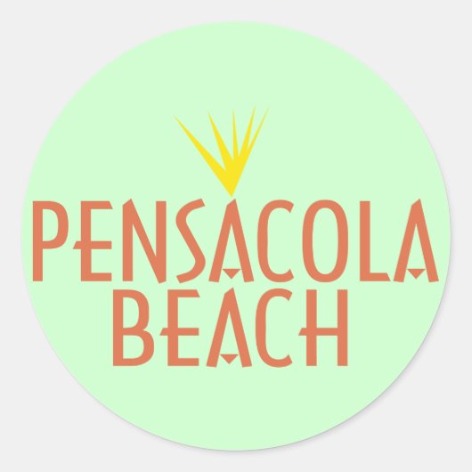 Pensacola Beach Ronde Sticker (Voorkant)