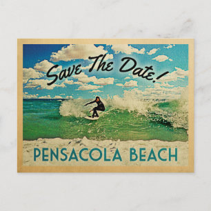 Pensacola Beach Save the Date Surfing Aankondigingskaart