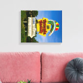 Pensacola Beach Sign - 14 "x 11" Ingewikkeld Canva Canvas Afdruk (Insitu (Woonkamer))