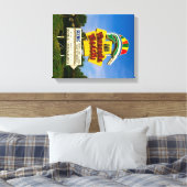 Pensacola Beach Sign - 14 "x 11" Ingewikkeld Canva Canvas Afdruk (Insitu (Slaapkamer))