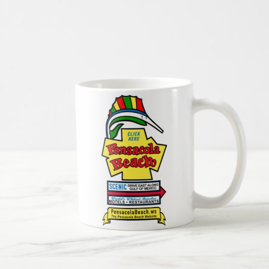 Pensacola Beach Sign Coffee Mok (Rechts)