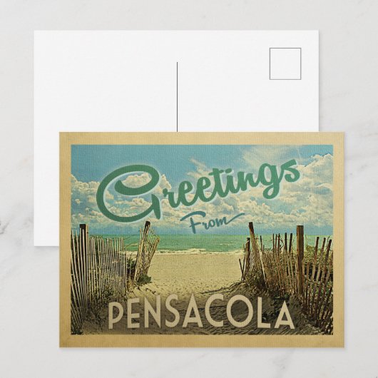 Pensacola Beach Vintage Travel Briefkaart (Voorkant / Achterkant)