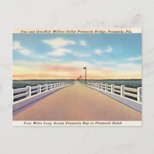  Pensacola, Bridge Florida Briefkaart (Voorkant)