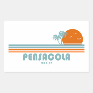 Pensacola Florida Sun Palm Trees Rechthoekige Sticker