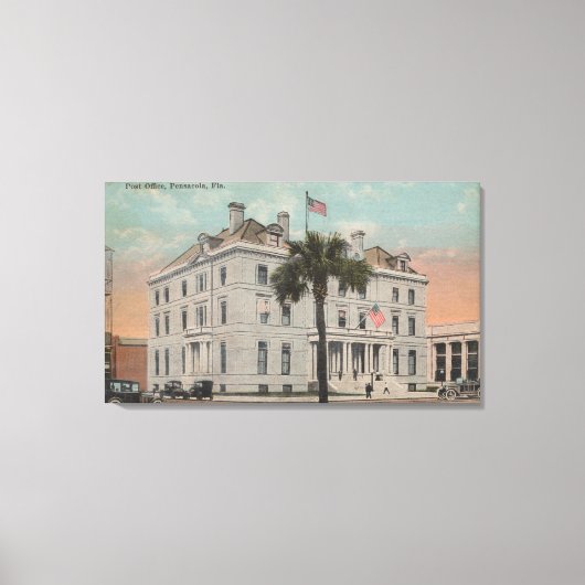 Pensacola, Florida - Uitzicht buiten de Posterijen Canvas Afdruk (Voorkant)