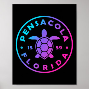 Pensacola Florida Zee Schildpad Tie Dye Beach Poster