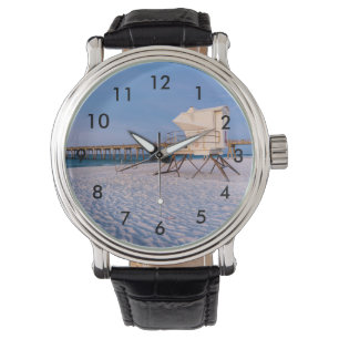 Pensacola Morning Lifeguard Stand en Pier Horloge