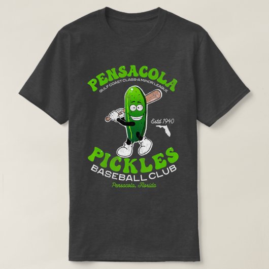 Pensacola Pickles Minor League Retro Baseball Team T-shirt (Design voorkant)