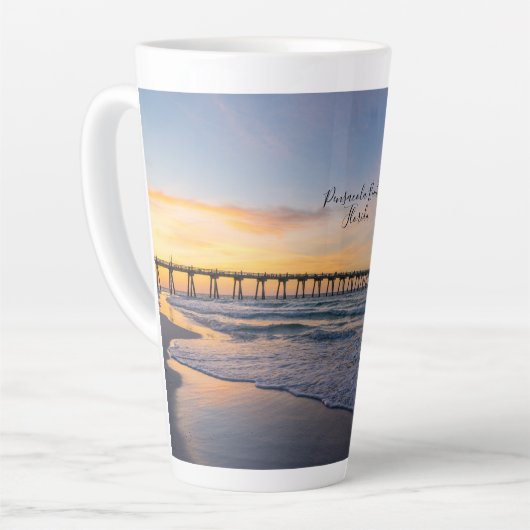 Pensacola Pier Côté Sunrise Latte Mug (Angle gauche)