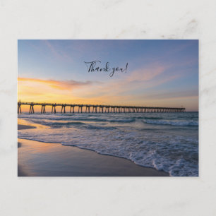 Pensacola Pier Kustlijn Zonsopgang Dank U Ansichtk Briefkaart